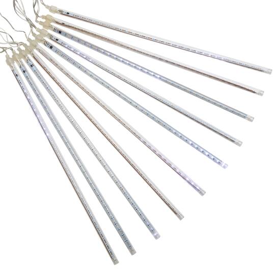 LED Lighted Dripping Icicle Snowfall Christmas Light Tubes -13.25' Clear Wire - 5ct
